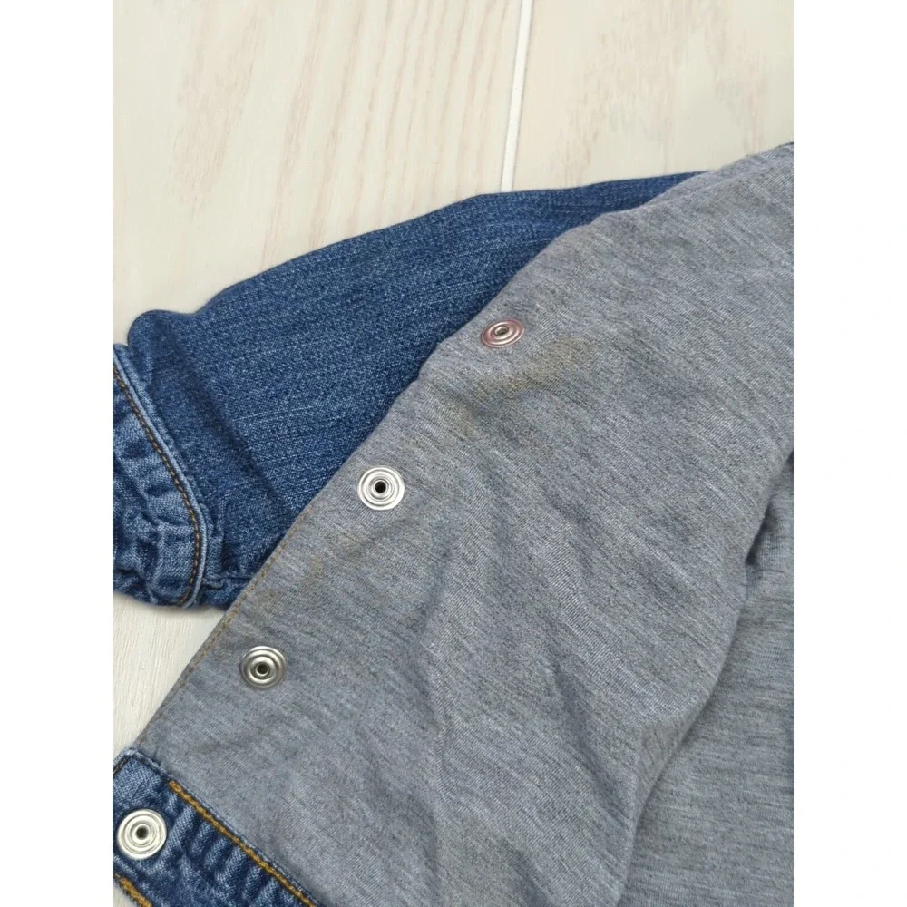 Baby Gap 6-12‎ months denim blue jean jacket gray lined vintage 2005